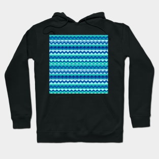 Blue and Teal Tribal Pattern Hoodie